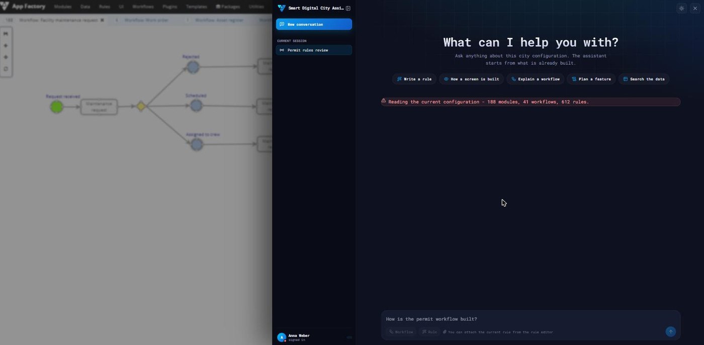 Assistant proposing a step with the rule and the record behind it