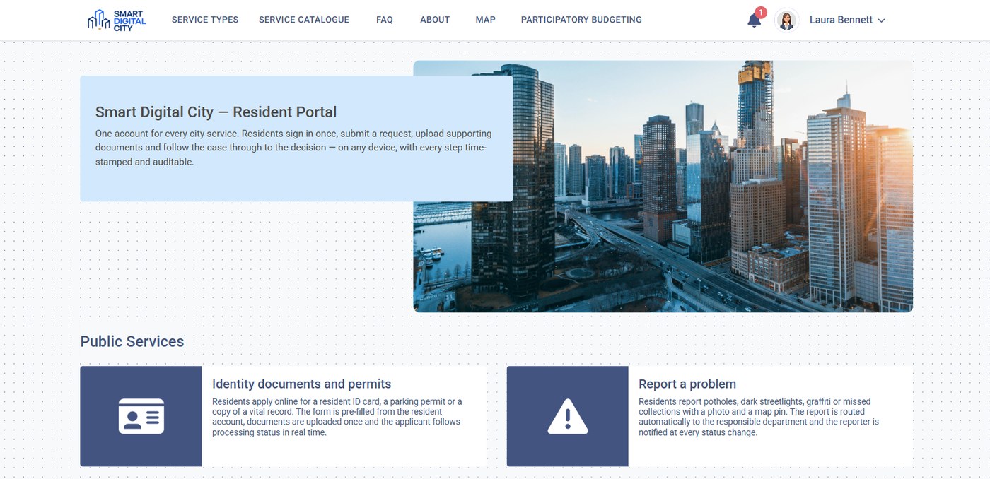 Resident portal showing message history and delivery status